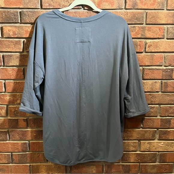Terra & Sky slate gray scoop neck top 0X (14W) - Picture 2 of 7